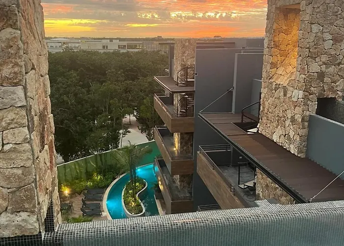 Appartement Exclusivo! 2 Dormitorios, 4 Camas, De 1 A 6 Huéspedes Con Terraza Directo A La Alberca Y Otra Alberca Azotea Wifi , Gym , Sauna, Elevador Y Mas!!! *