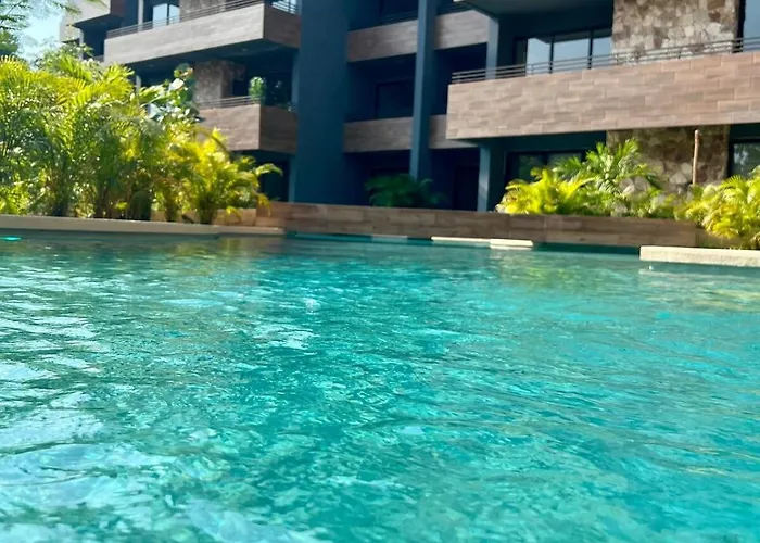 Appartement Exclusivo! 2 Dormitorios, 4 Camas, De 1 A 6 Huéspedes Con Terraza Directo A La Alberca Y Otra Alberca Azotea Wifi , Gym , Sauna, Elevador Y Mas!!! Tulum